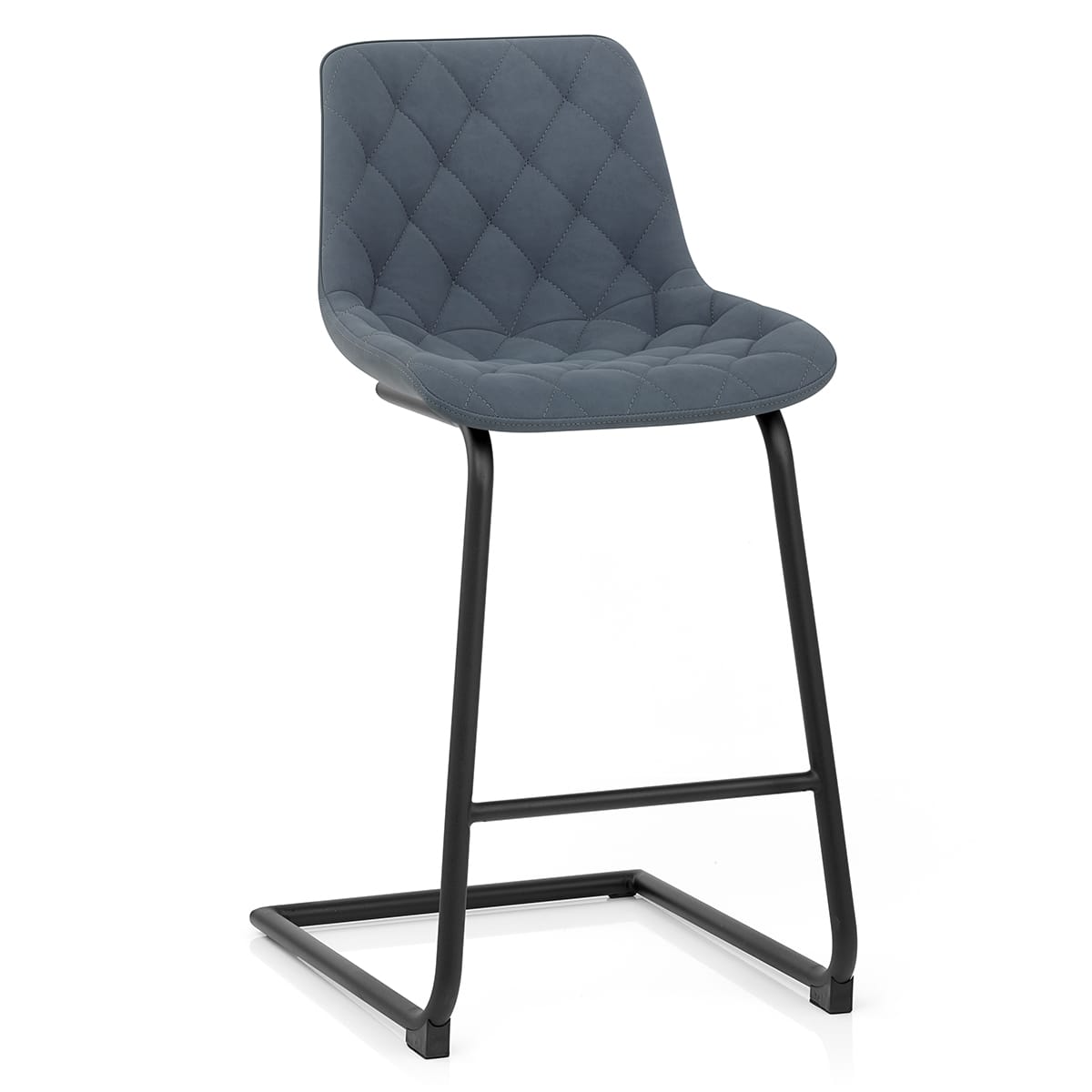 Sgabello Ecopelle Metallo - Soho Blu