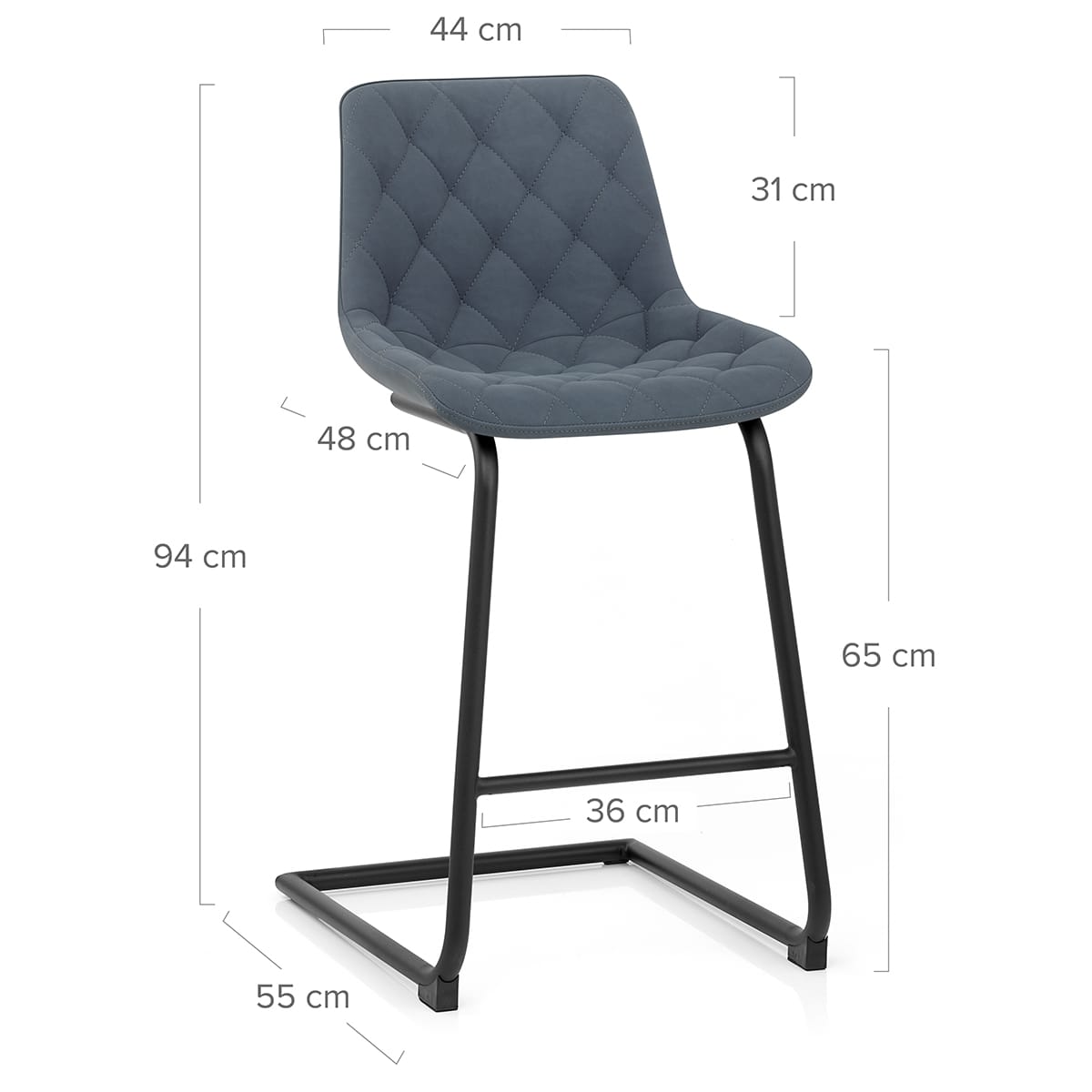 Sgabello Ecopelle Metallo - Soho Blu