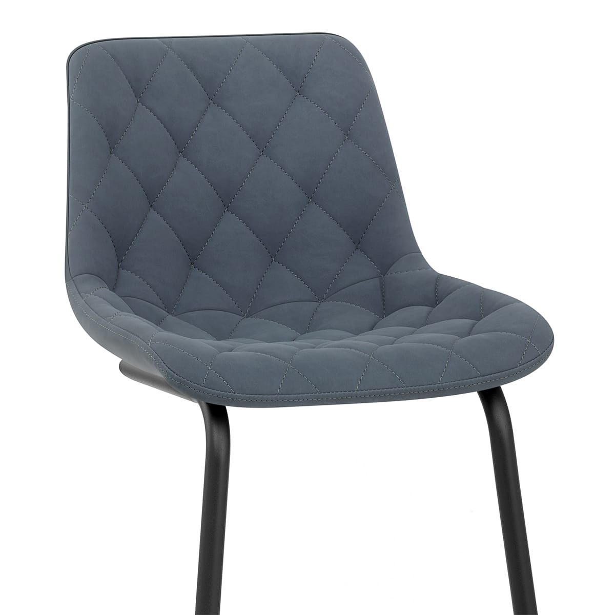 Sgabello Ecopelle Metallo - Soho Blu