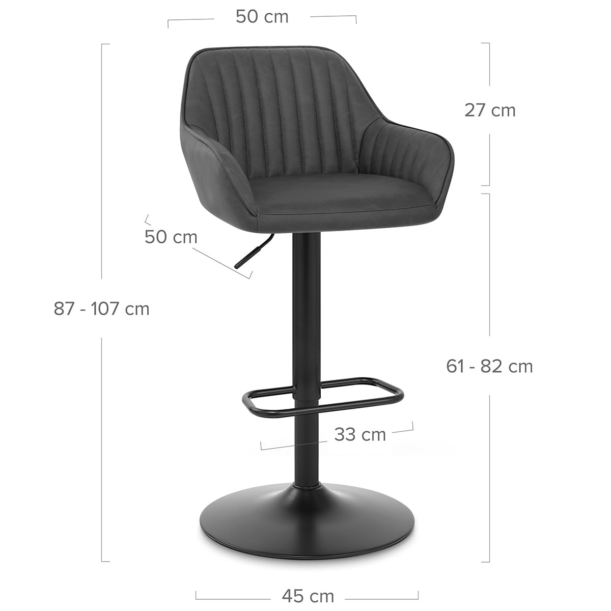 Sgabello Ecopelle - Sol Grigio