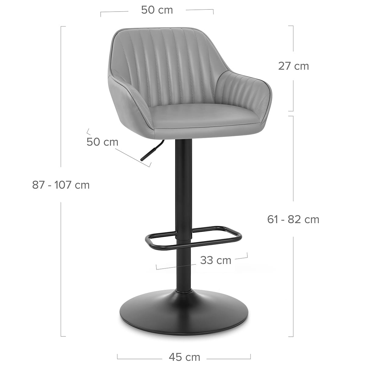 Sgabello Vera Pelle - Sol Grigio