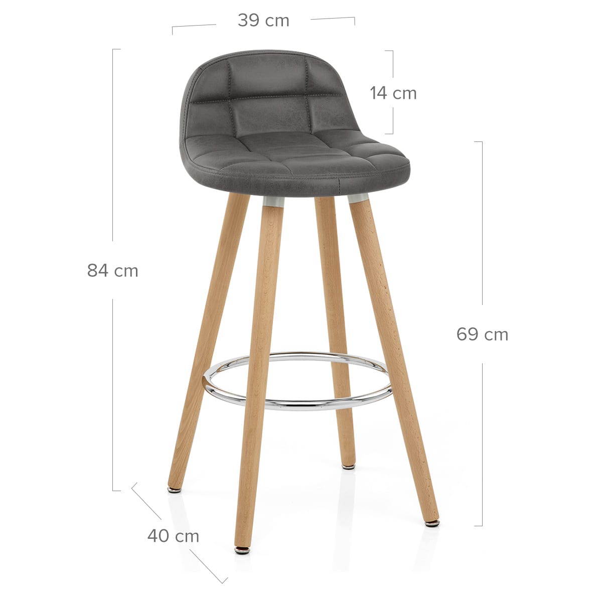 Kunstleder Barhocker Antik - Sole Grau