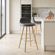 Kunstleder Barhocker Antik - Sole Grau