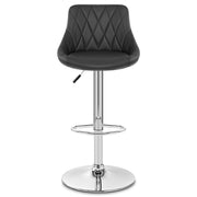 Sgabello Ecopelle Cromato - Stitch Nero