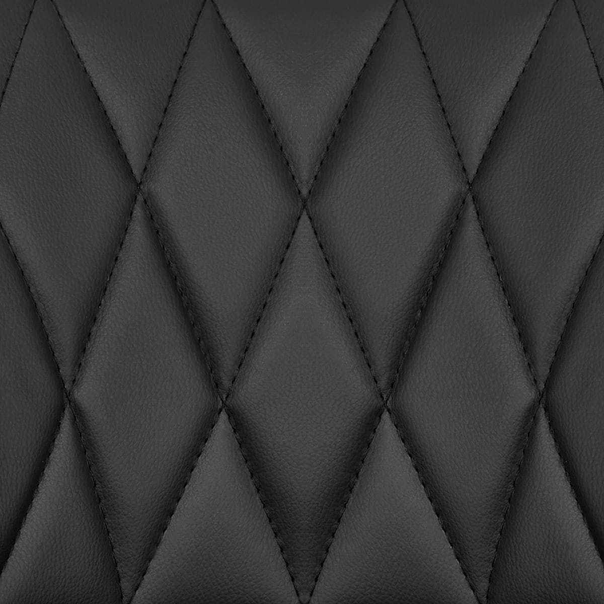 Sgabello Ecopelle Cromato - Stitch Nero
