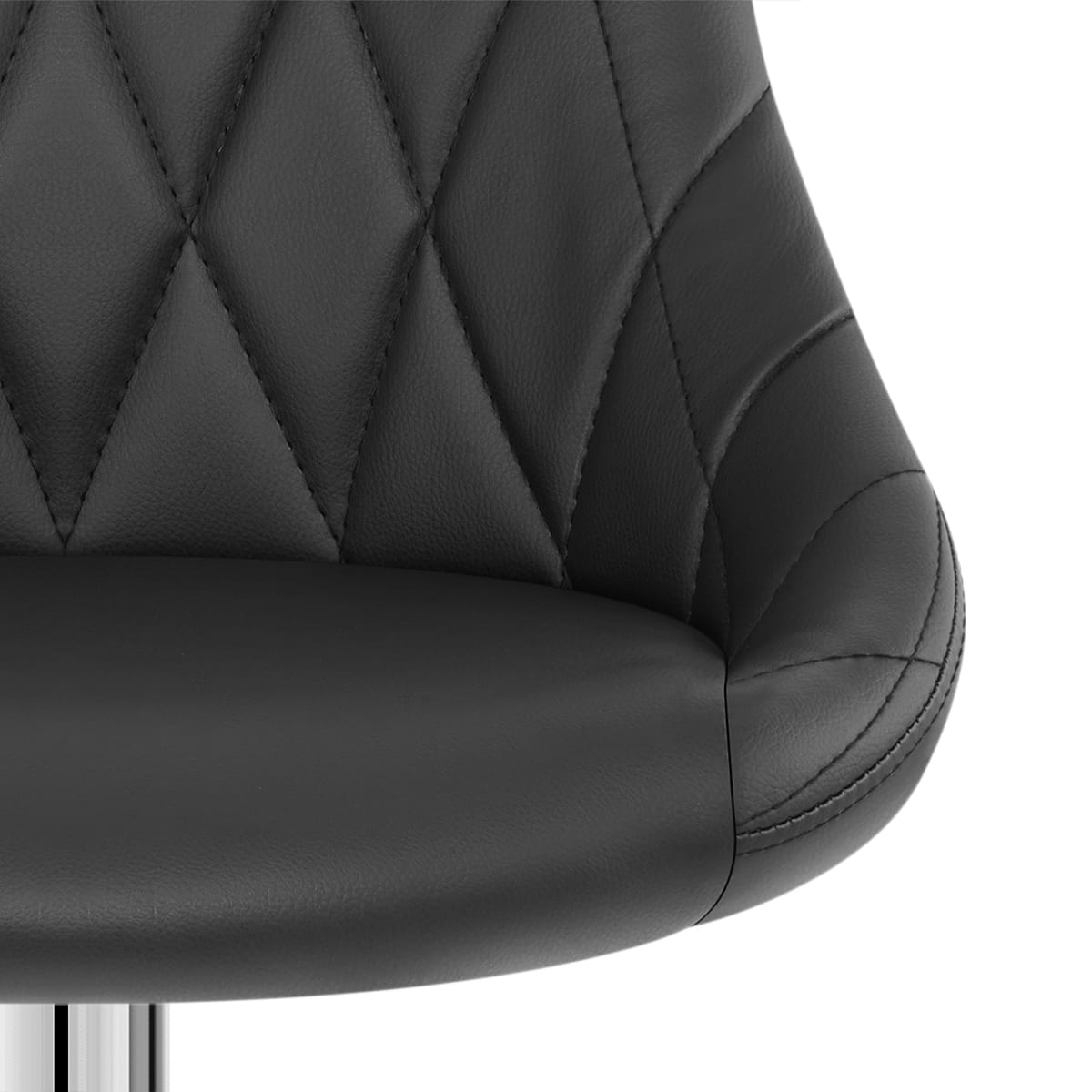 Sgabello Ecopelle Cromato - Stitch Nero