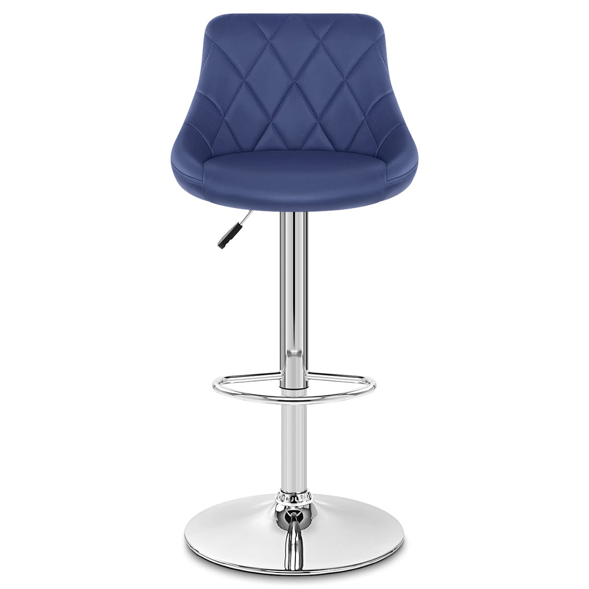 Kunstleder Barhocker Chrom - Stitch Blau