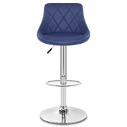 Kunstleder Barhocker Chrom - Stitch Blau