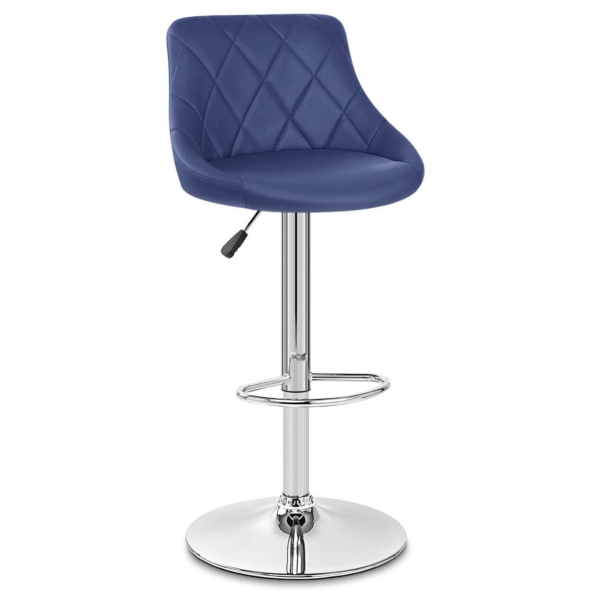 Kunstleder Barhocker Chrom - Stitch Blau