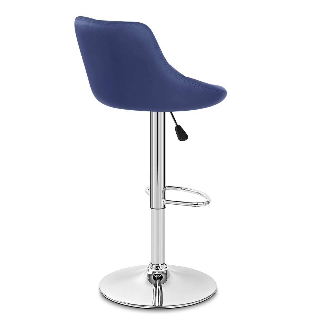 Kunstleder Barhocker Chrom - Stitch Blau