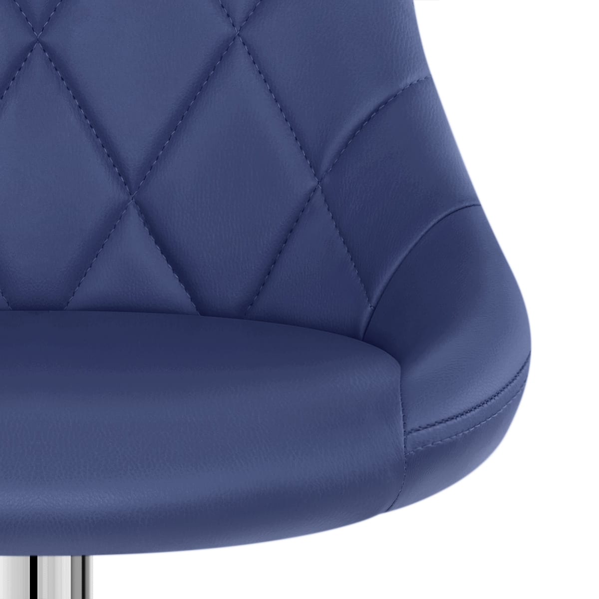 Kunstleder Barhocker Chrom - Stitch Blau