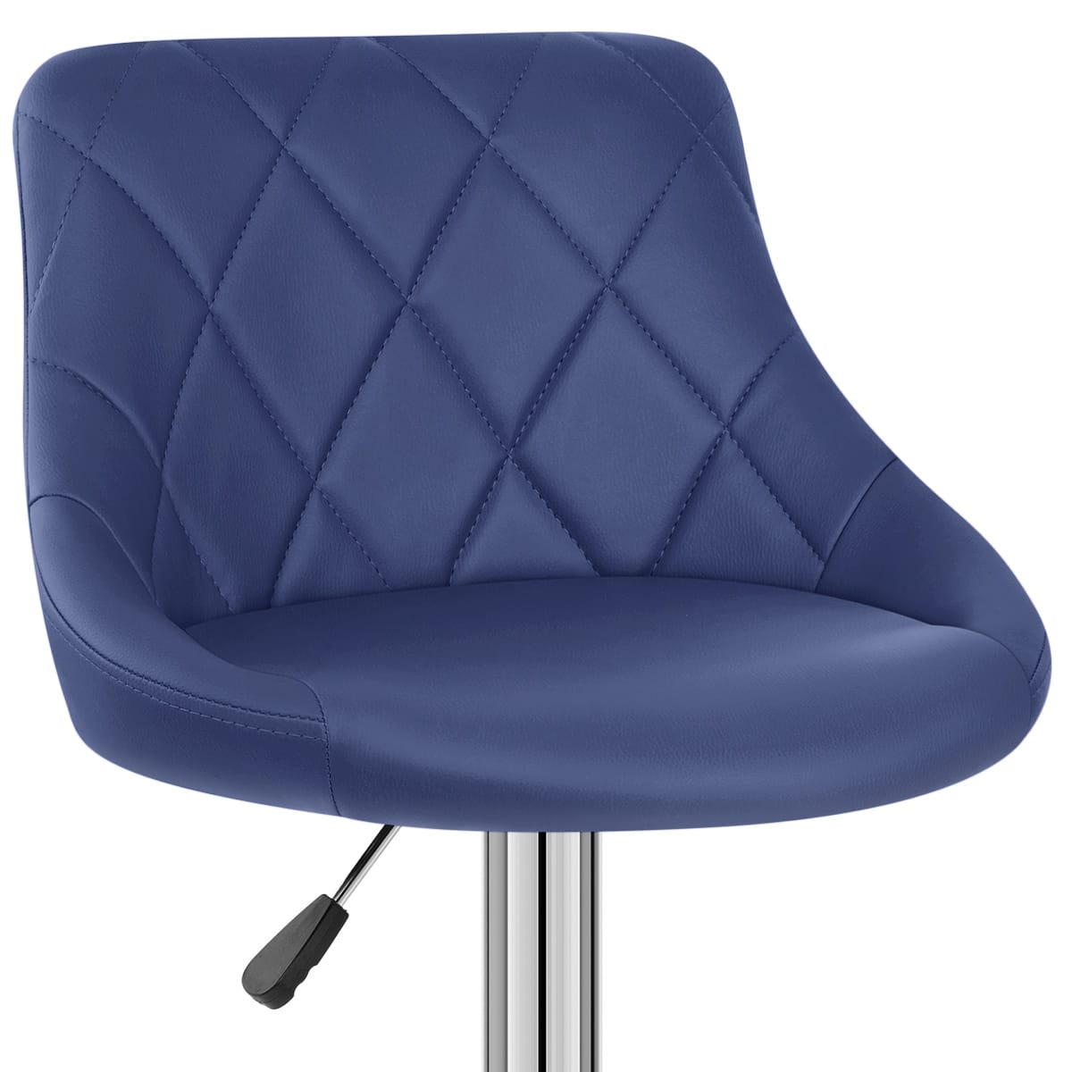 Kunstleder Barhocker Chrom - Stitch Blau