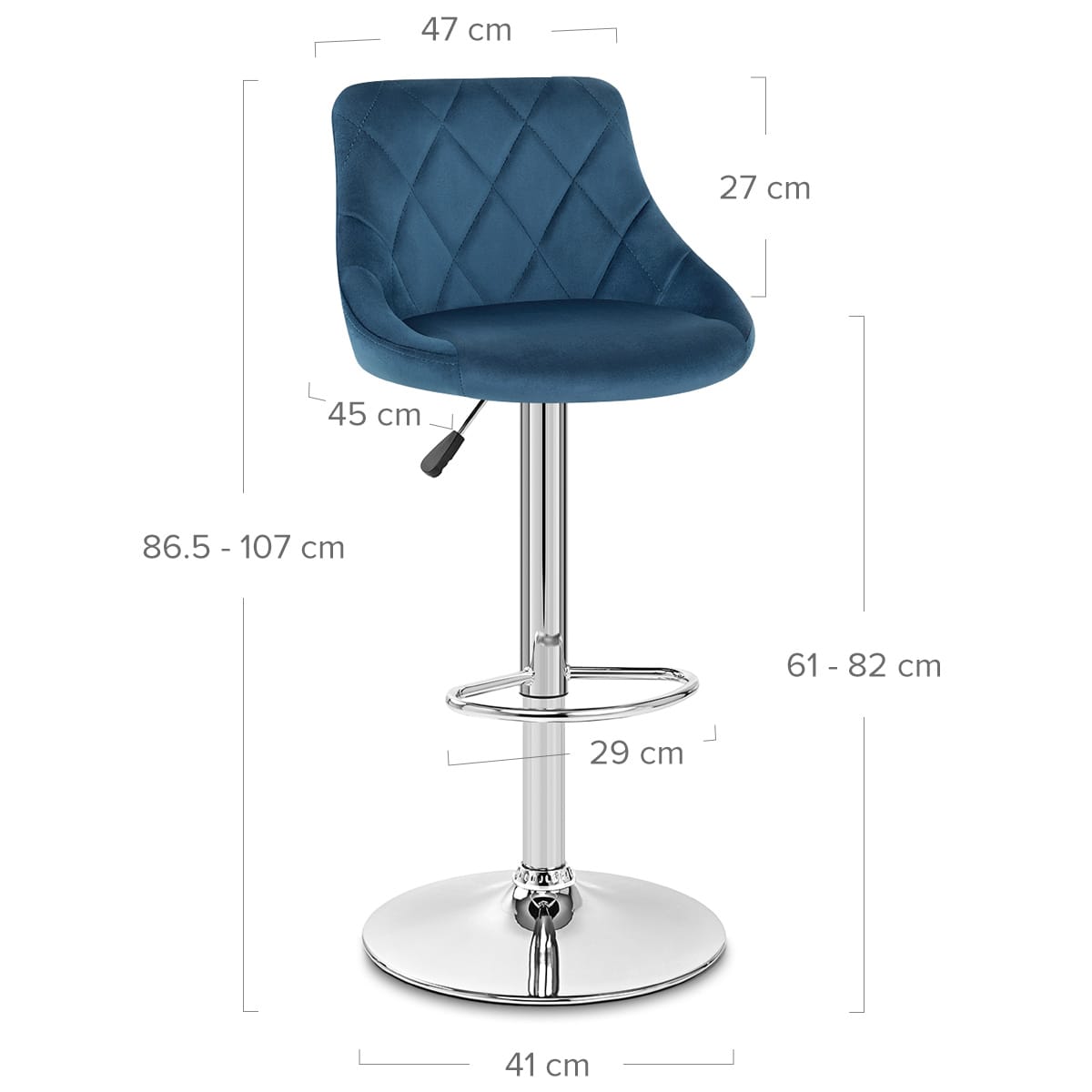 Samtbarhocker - Stitch Blau