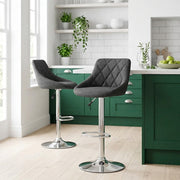 Barhocker Stoff - Stitch Dunkelgrau