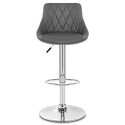 Kunstleder Barhocker Chrom - Stitch Grau