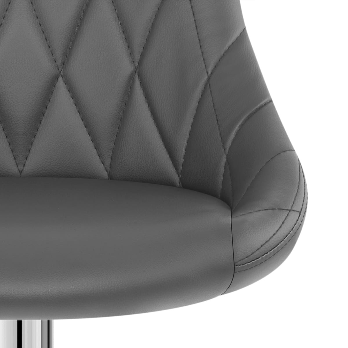 Kunstleder Barhocker Chrom - Stitch Grau