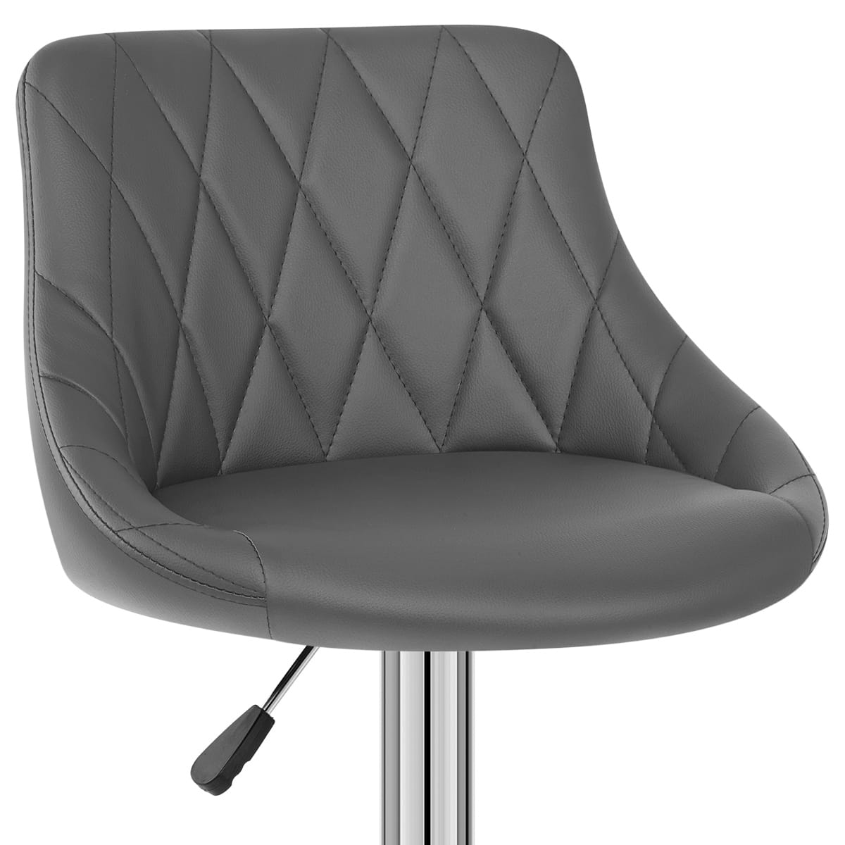 Kunstleder Barhocker Chrom - Stitch Grau