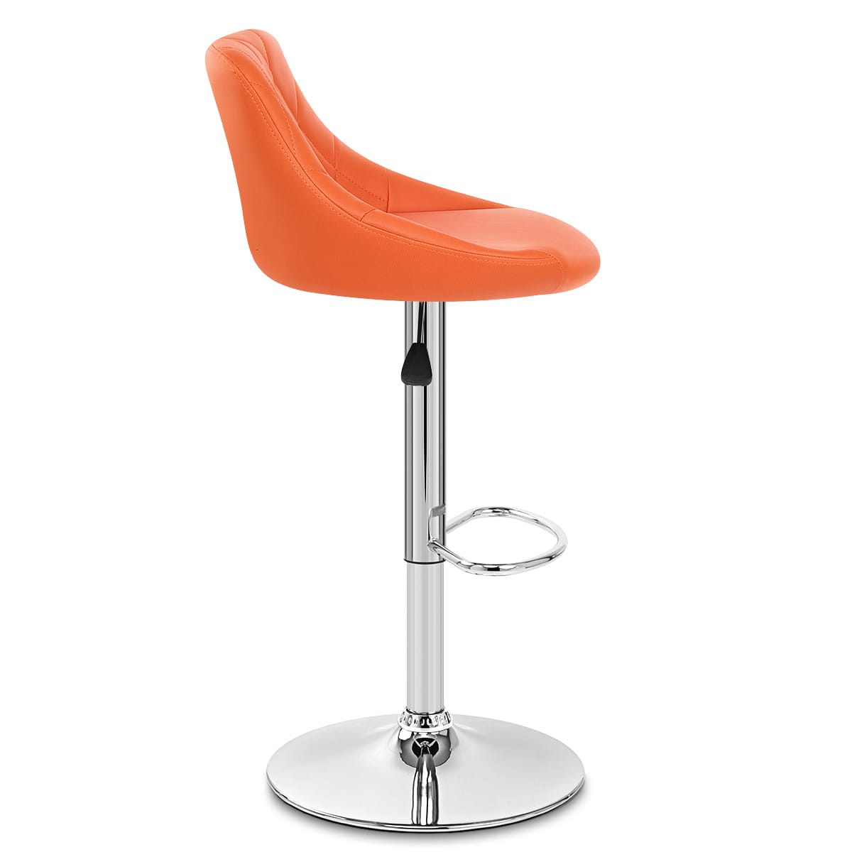 Kunstleder Barhocker Chrom - Stitch Orange