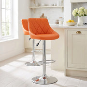Kunstleder Barhocker Chrom - Stitch Orange
