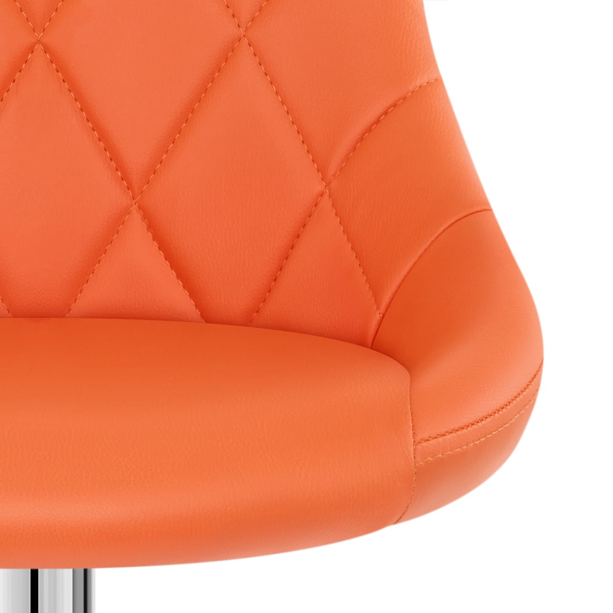 Kunstleder Barhocker Chrom - Stitch Orange