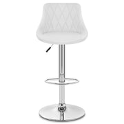 Sgabello Ecopelle Cromato - Stitch Bianco
