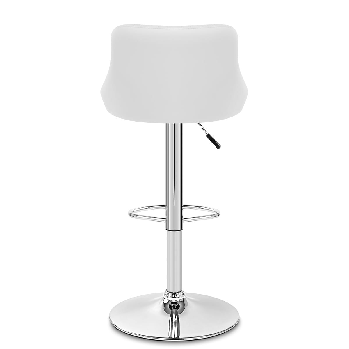 Sgabello Ecopelle Cromato - Stitch Bianco