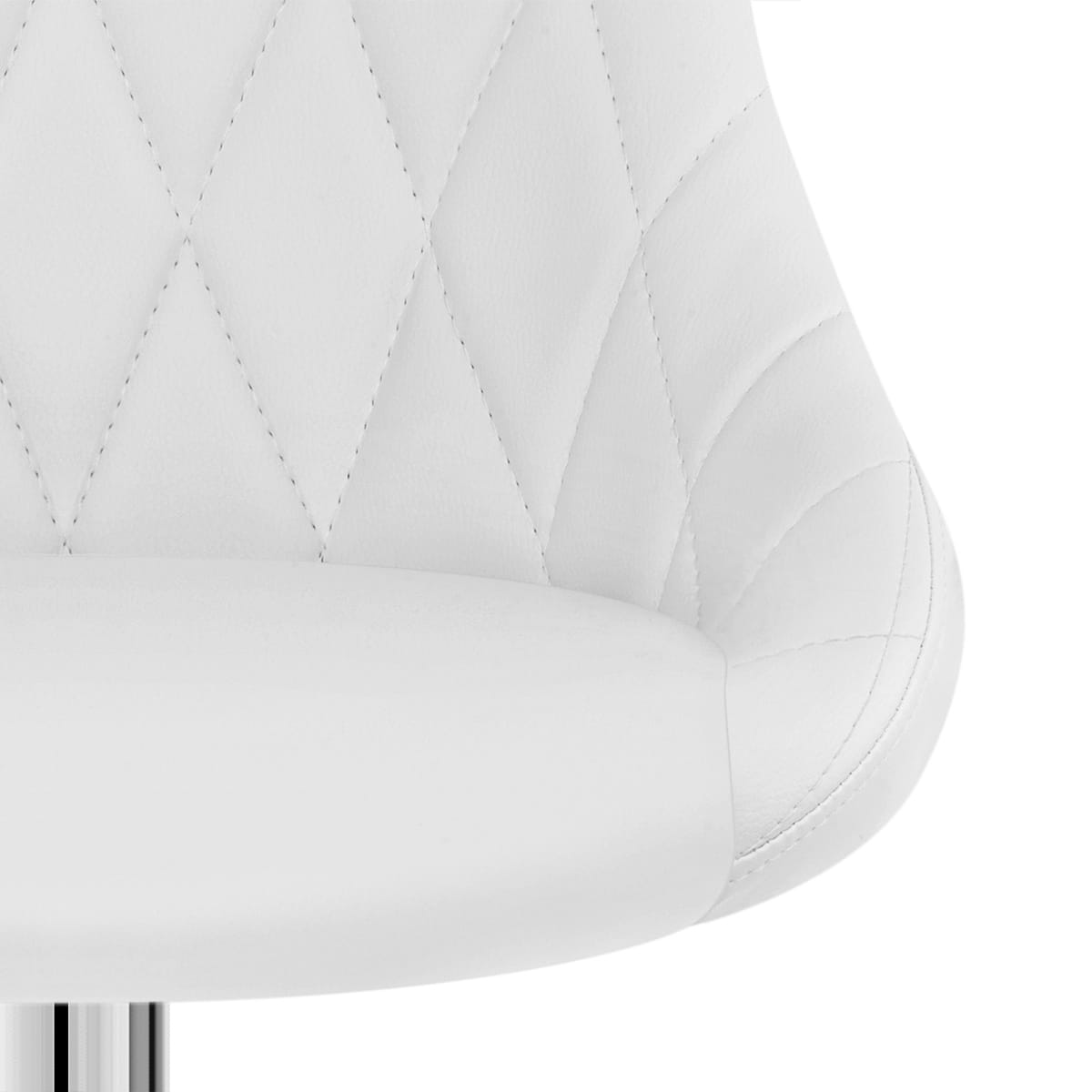 Sgabello Ecopelle Cromato - Stitch Bianco