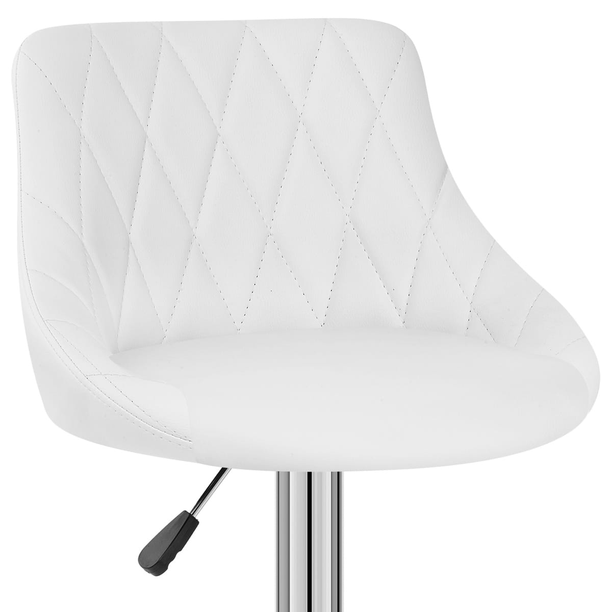 Sgabello Ecopelle Cromato - Stitch Bianco