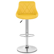 Sgabello Ecopelle Cromato - Stitch Giallo