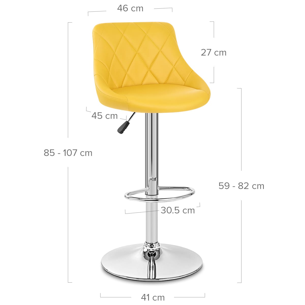 Sgabello Ecopelle Cromato - Stitch Giallo