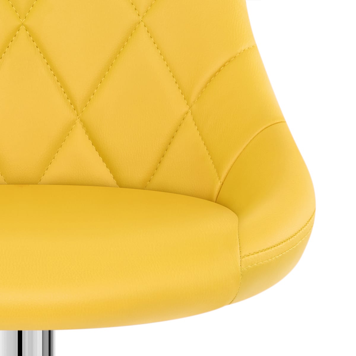 Sgabello Ecopelle Cromato - Stitch Giallo