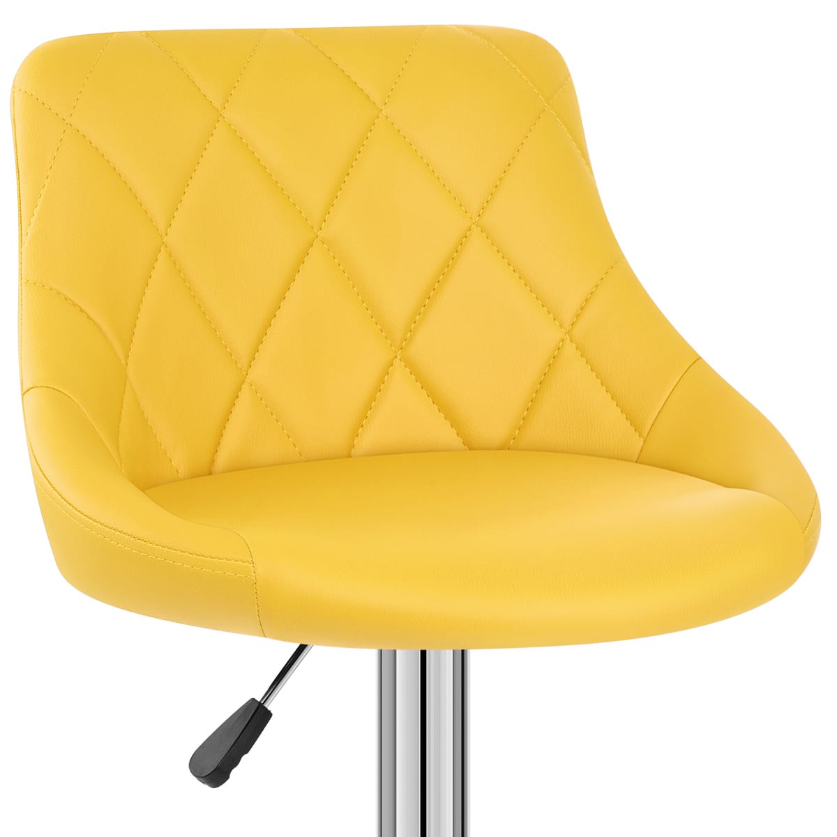 Sgabello Ecopelle Cromato - Stitch Giallo