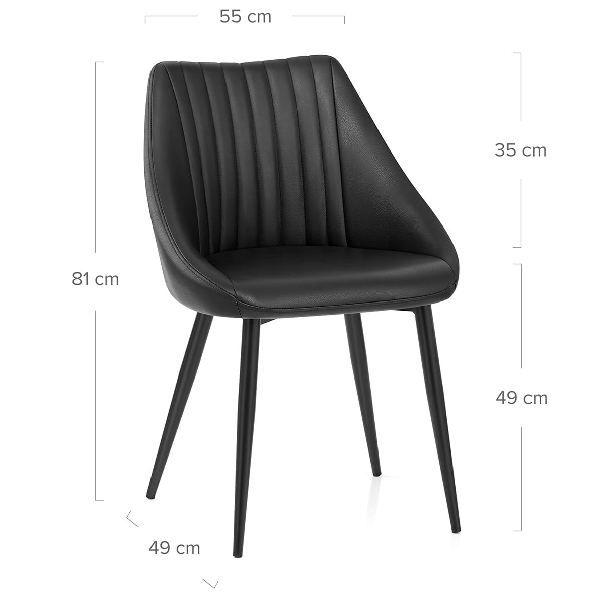 Sedia Vera Pelle - Strata Nero