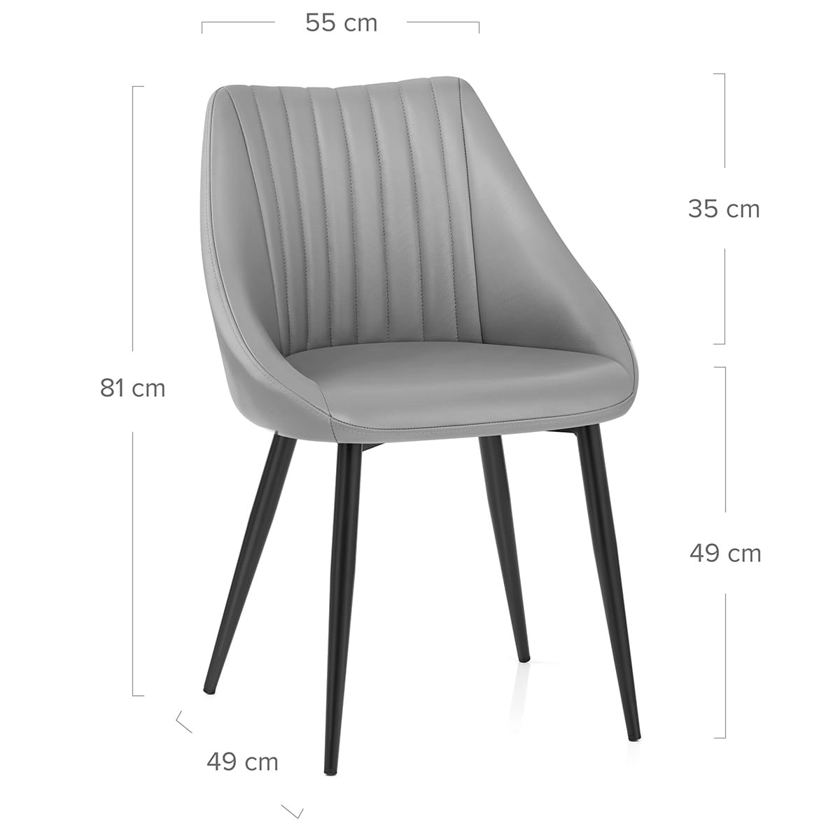 Sedia Vera Pelle - Strata Grigio