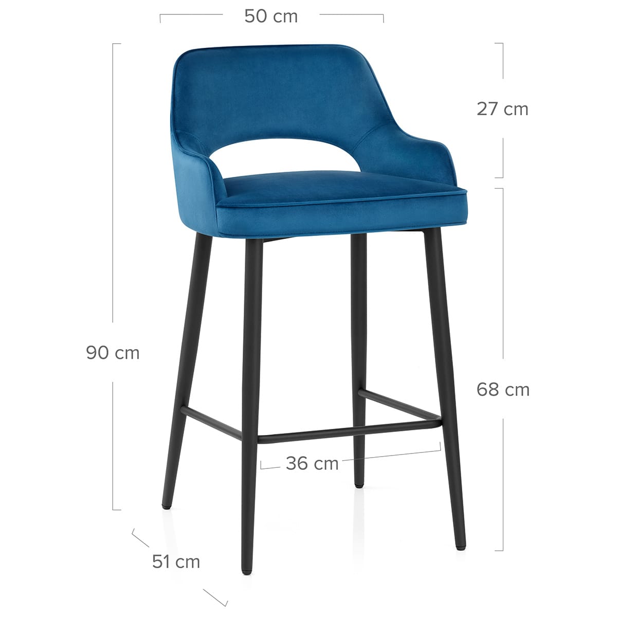 Barhocker Samt - Sutton Blau