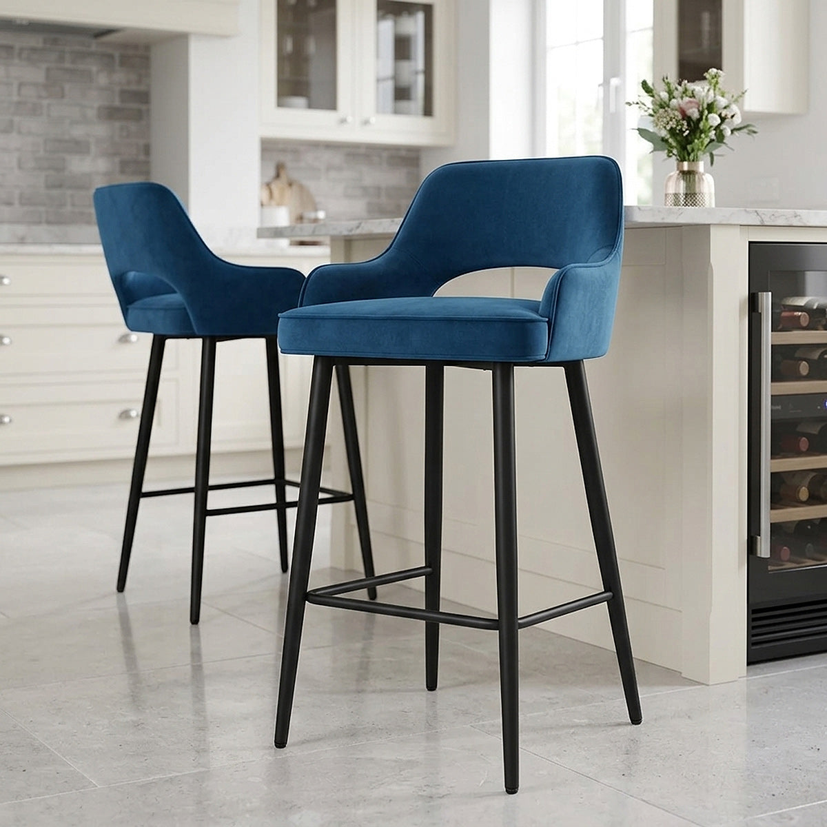 Barhocker Samt - Sutton Blau