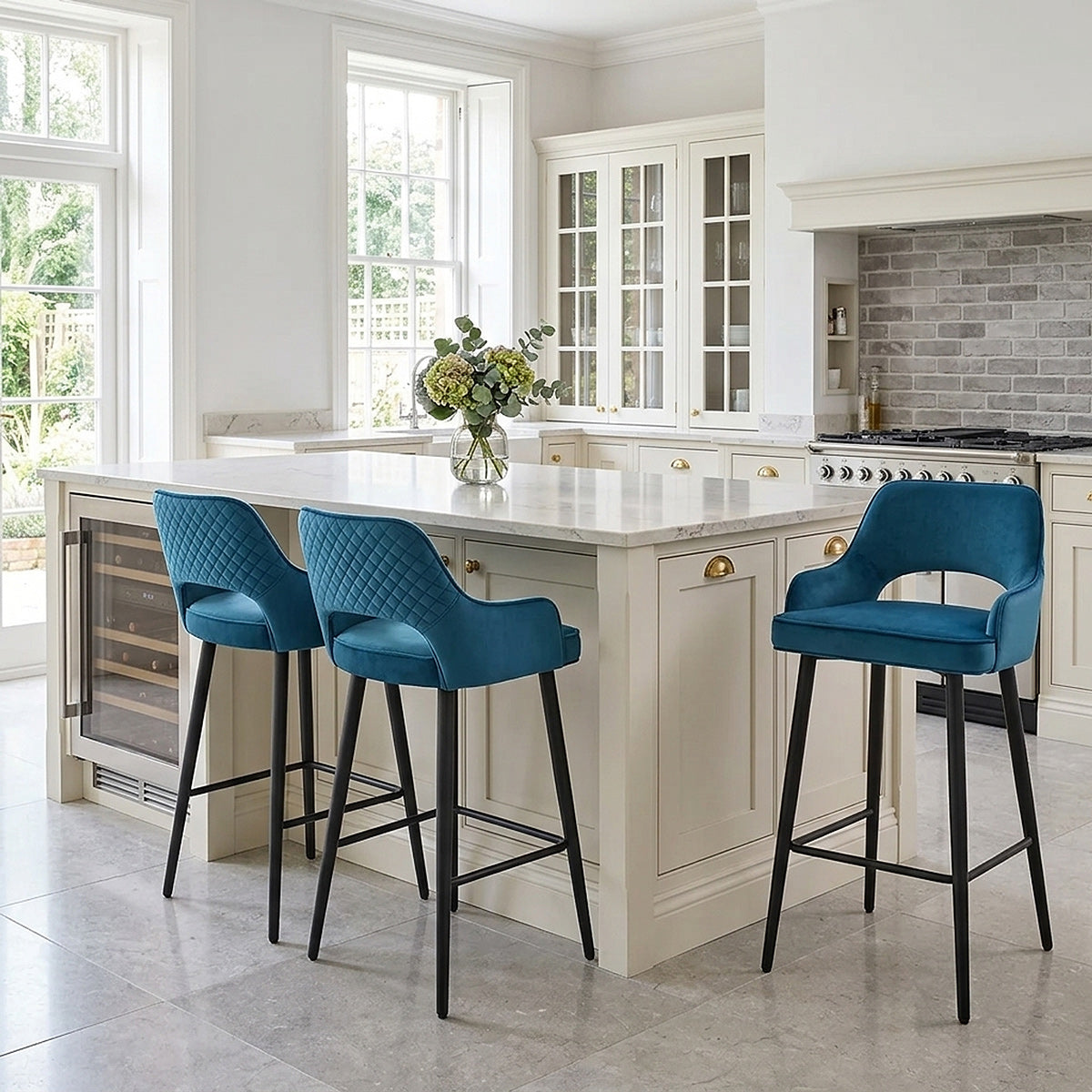 Barhocker Samt - Sutton Blau
