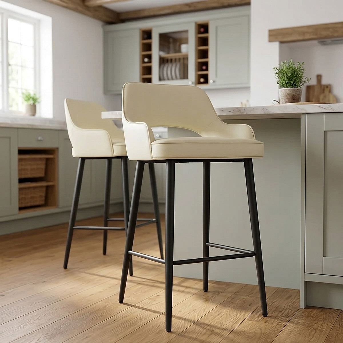Kunstleder Barhocker  - Sutton Beige