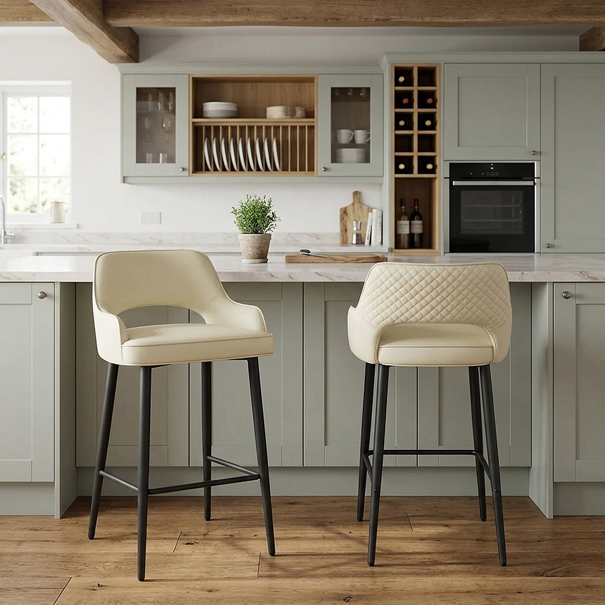 Kunstleder Barhocker  - Sutton Beige