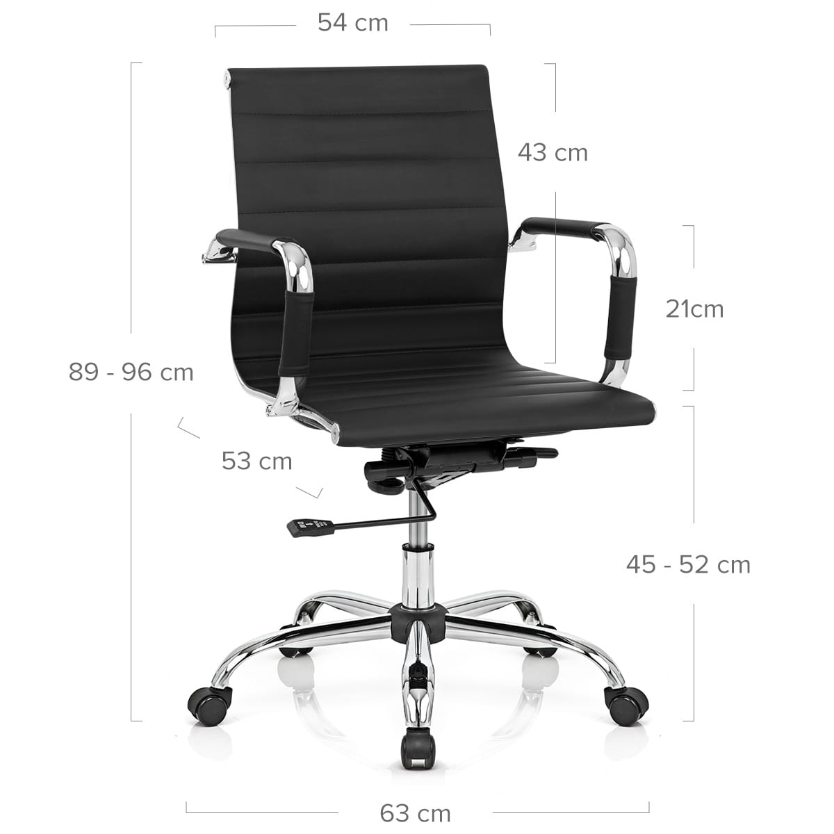 Sedia da ufficio Ecopelle Cromata - Tek Nero