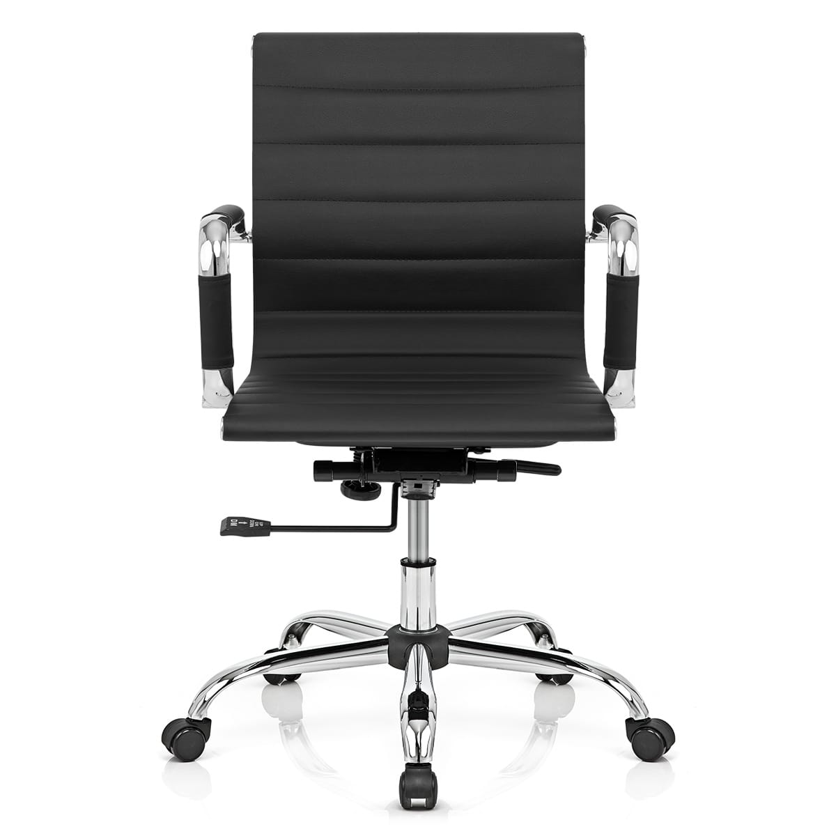 Kunstleder Bürostuhl Chrom - Tek Schwarz