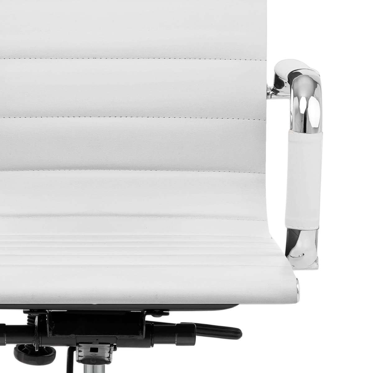 Sedia da ufficio Ecopelle Cromata - Tek Bianco
