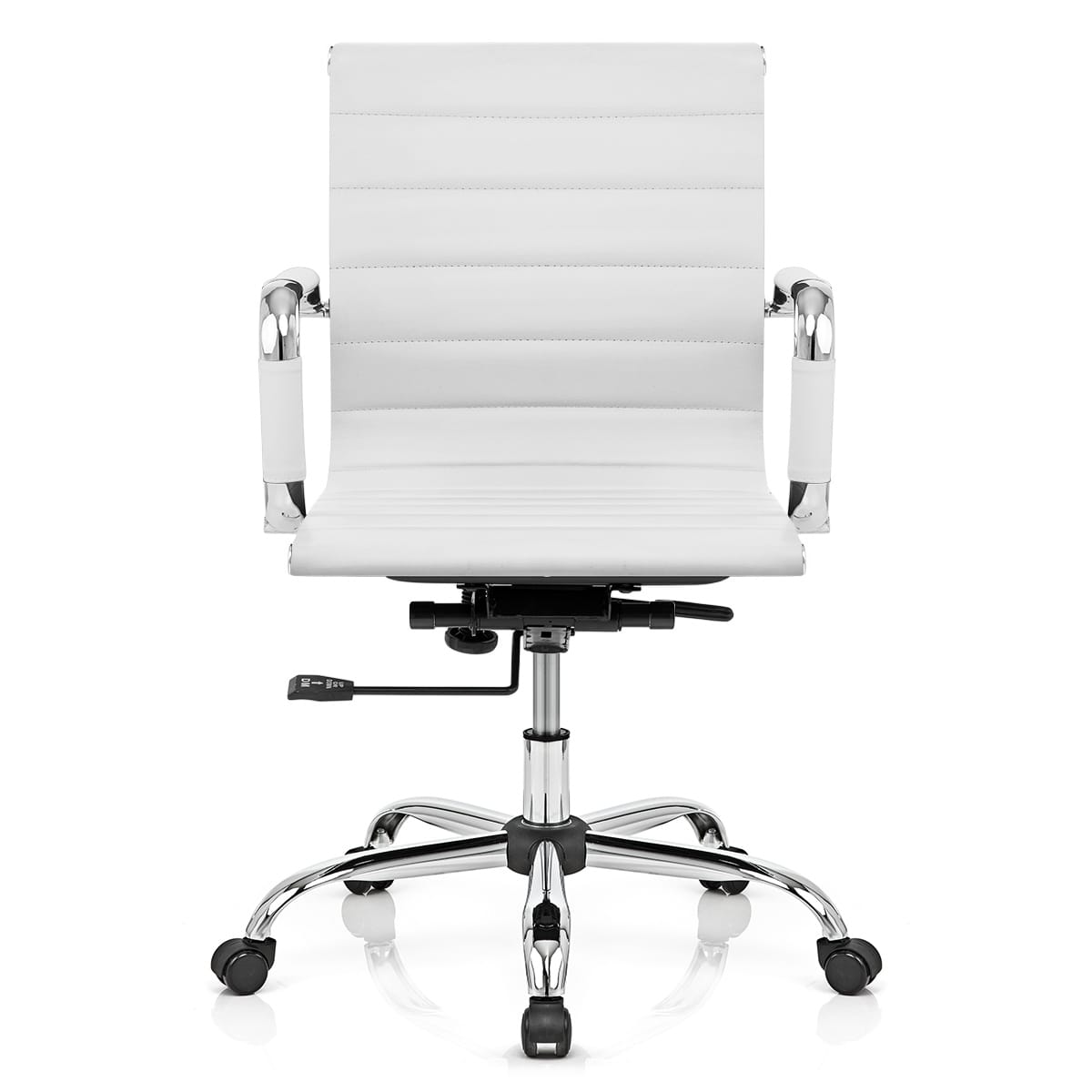 Kunstleder Bürostuhl Chrom - Tek Weiß