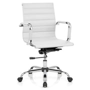 Kunstleder Bürostuhl Chrom - Tek Weiß
