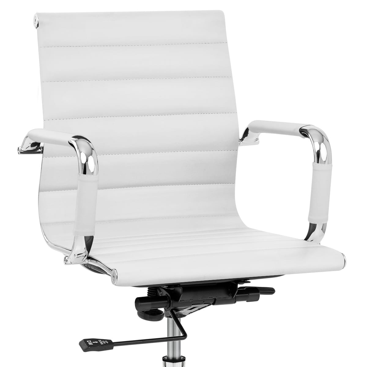Sedia da ufficio Ecopelle Cromata - Tek Bianco