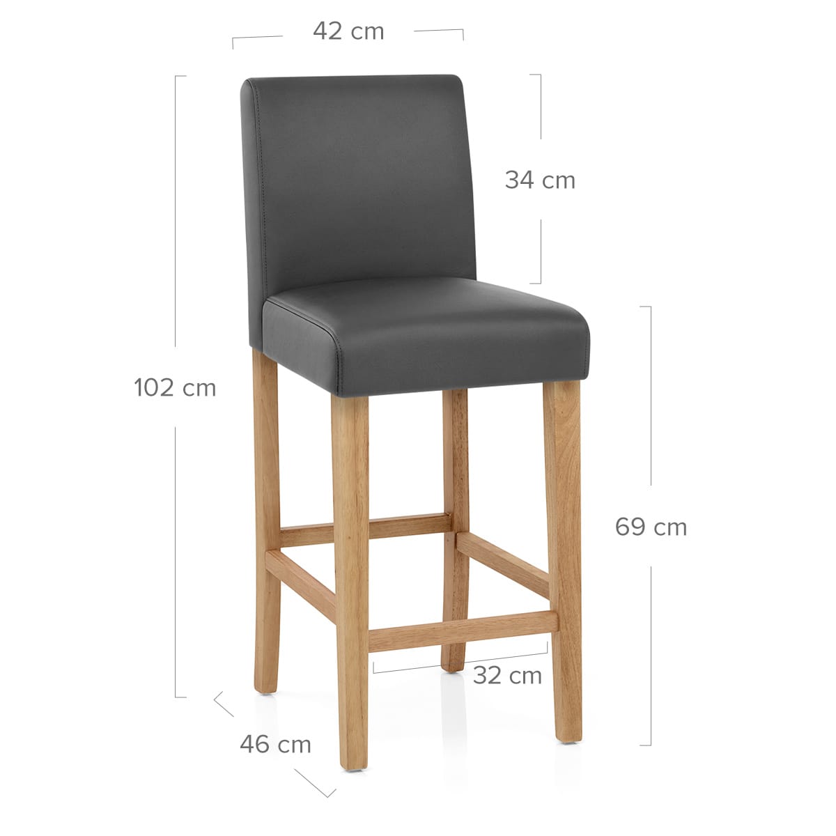 Barhocker Eiche - Tetbury Grau