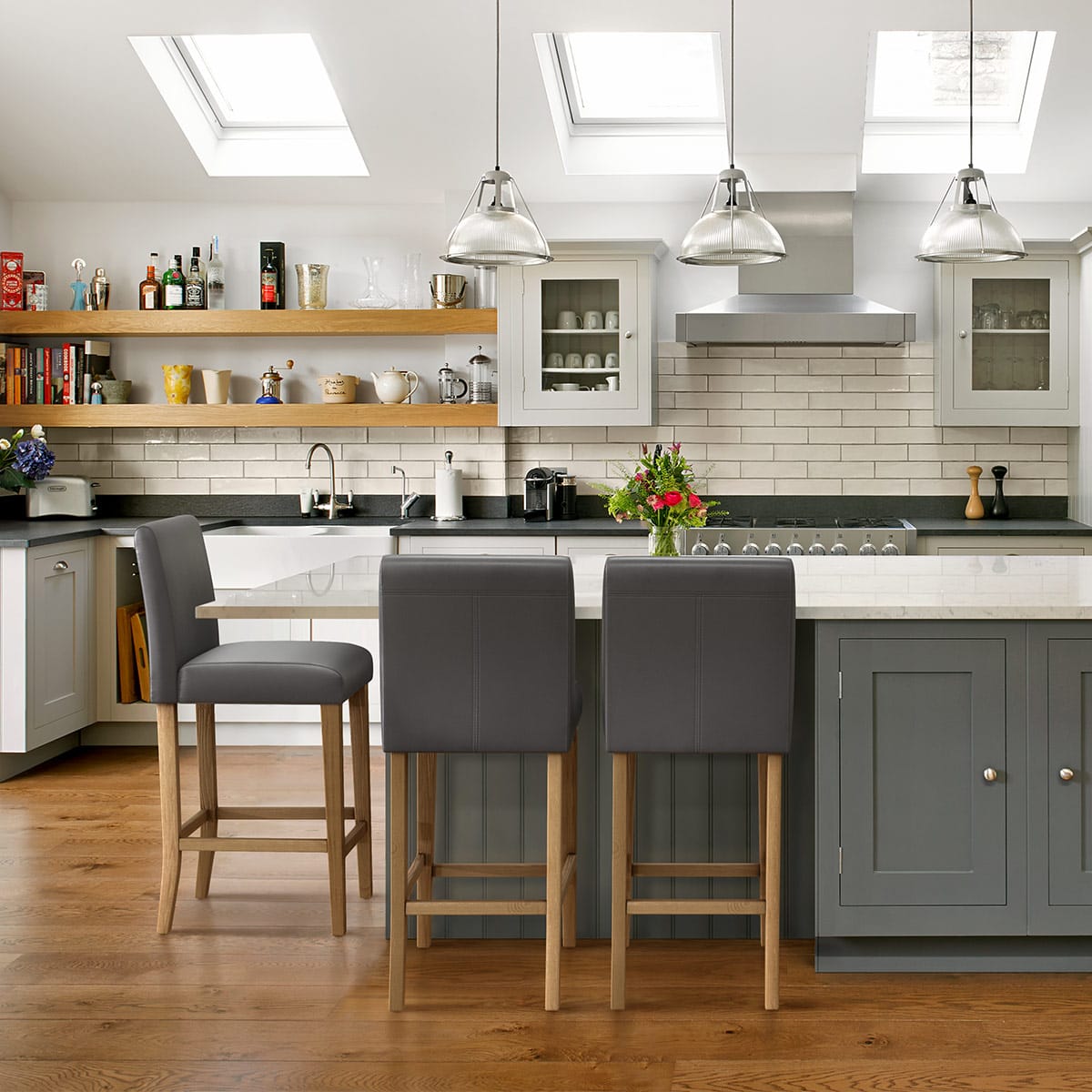 Barhocker Eiche - Tetbury Grau