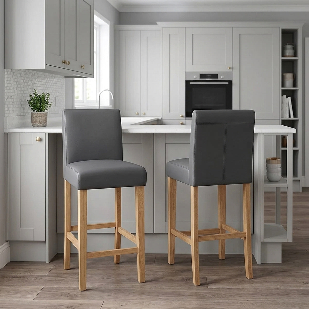 Barhocker Eiche - Tetbury Grau