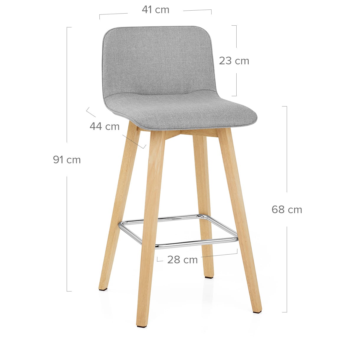 Stoff Holzbarhocker - Tide Grau