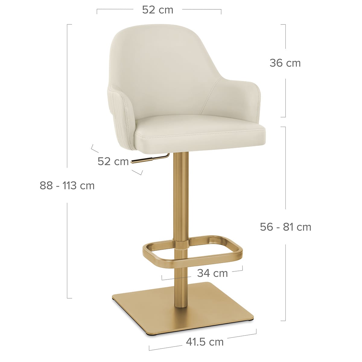 Gold Barhocker - Toni Beige
